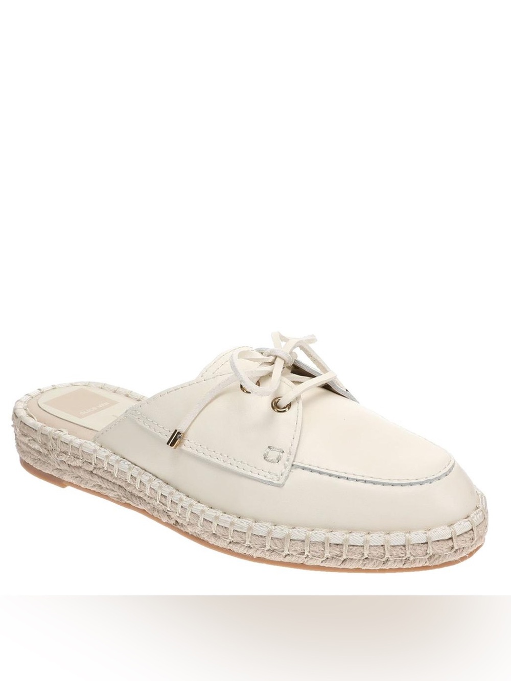 Dolce Vita Hatie Cream Espadrille Mule with Lace-Up Accent